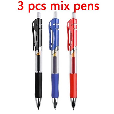 Sofijas izvelkamo gēla pildspalvu komplekts, melns/sarkans/zils tintes lodīšu punkts rakstīšanai Uzpilde Biroja piederumi Skolas piederumi Kancelejas piederumi