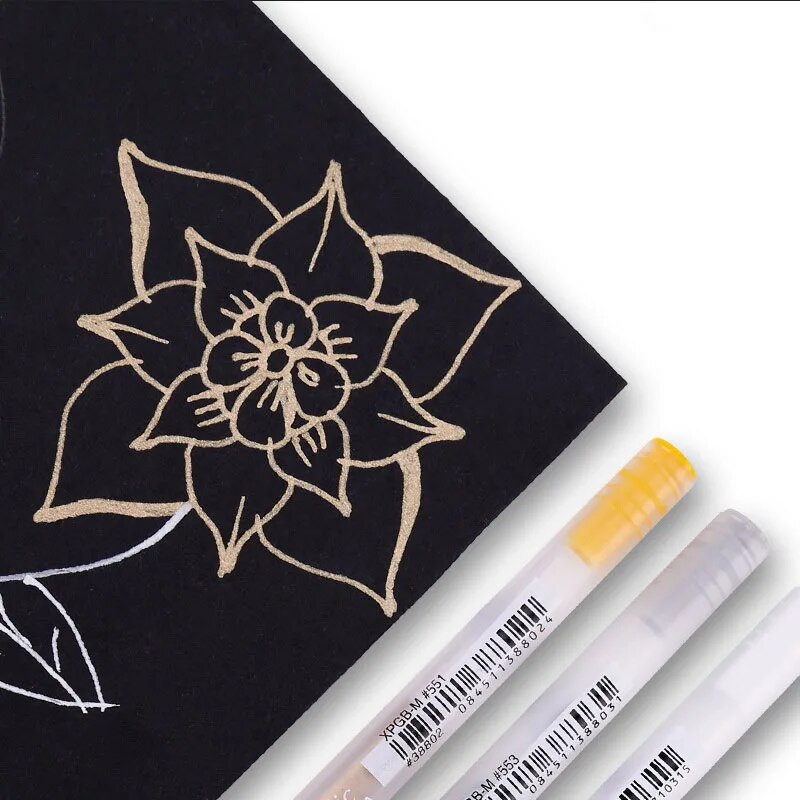 0,5/0,8/1,0 mm Sakura Gelly Roll Geelpliiats Kuldne Hõbedane High Light Marke Pen Art Maalimispliiats Kirjutamisjoon Pliiatsid Koolitarbed
