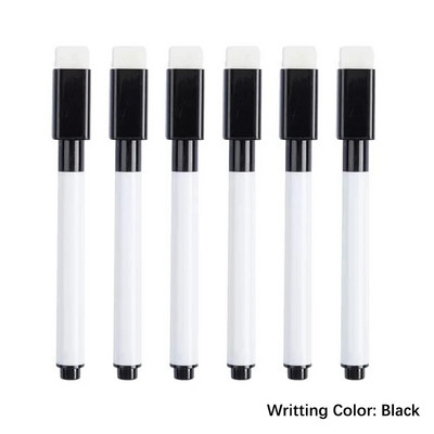 6 tk Pintsliga tahvli markerpliiatsid Tahvli kuivalt kustutatav pliiats kustutuskummiga Magnetmarkerid Vesivärvipliiatsi kirjatarbed