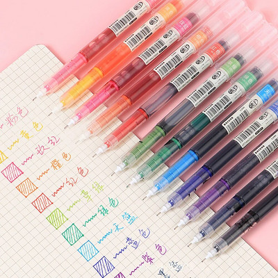 12 Χρώματα Ink Straight Liquid Gel Στυλό Πολύχρωμο Liquid Roller Pens 0,5mm Rollerball Στυλό Καλλιτεχνική γραμματοσειρά Σχολική Γραφείο Γραφείου