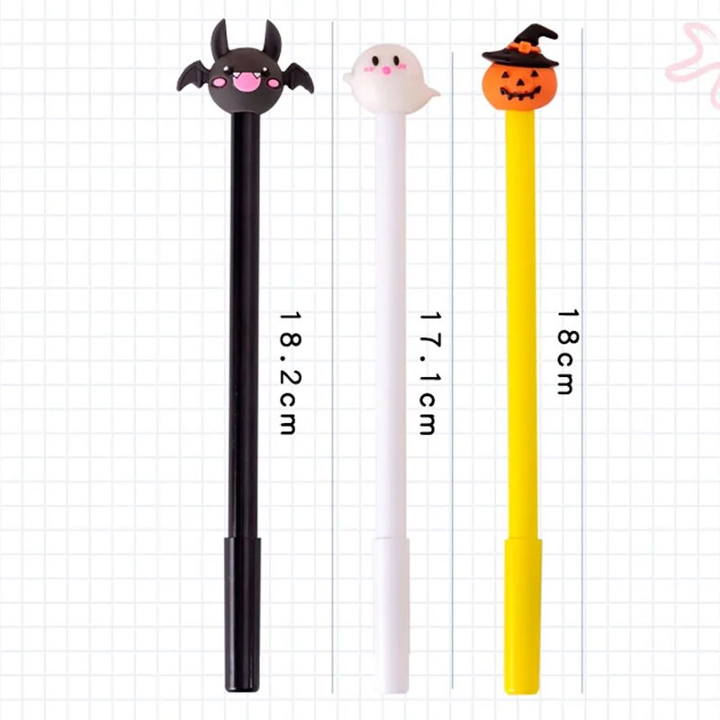 3 τεμ/Σετ Creative Pumpkin Lights Bat Ghost Halloween Gel Στυλό 0,5mm μελάνι Χριστουγεννιάτικο Δώρο Παιδί Μαθητής Σχολικό Γραφείο Γραφείου