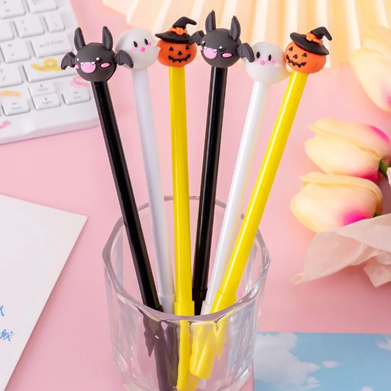 3 τεμ/Σετ Creative Pumpkin Lights Bat Ghost Halloween Gel Στυλό 0,5mm μελάνι Χριστουγεννιάτικο Δώρο Παιδί Μαθητής Σχολικό Γραφείο Γραφείου