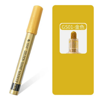 Αδιάβροχο μεταλλικό χρώμα Χρυσό κόκκινο μαρκαδόρο στυλό Glitter Arts Markers DIY Painting Rock Glass Porcelain Mug Wood Fabric Canvas