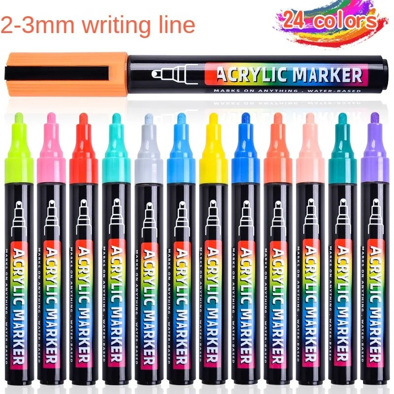 Roise 12 värvi akrüül markerid pliiats maalimine kunstitarbed lastele kirjatarbed kontoritarbed õpilastele armas geelpliiats kawaii