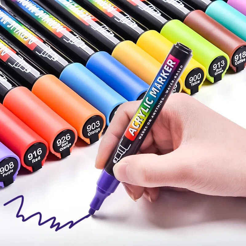 Roise 12 värvi akrüül markerid pliiats maalimine kunstitarbed lastele kirjatarbed kontoritarbed õpilastele armas geelpliiats kawaii