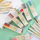 3 gab./komplekts DIY žurnāla mākslas marķieri pildspalvas Studentu zīmējumu rakstīšanai daudzkrāsu mīksta gleznošanas pildspalva Kawaii kancelejas piederumi skolas piederumi