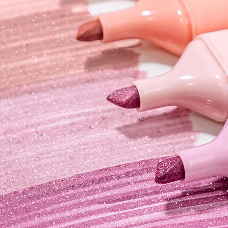 Στυλό με Glitter Highlighters, Ευέλικτο πλάτος γραμμής και αδιάβροχο μελάνι με βάση το νερό για λαμπερές σημειώσεις, βιβλιογραφία