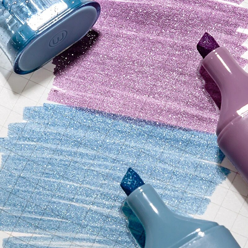 Στυλό με Glitter Highlighters, Ευέλικτο πλάτος γραμμής και αδιάβροχο μελάνι με βάση το νερό για λαμπερές σημειώσεις, βιβλιογραφία