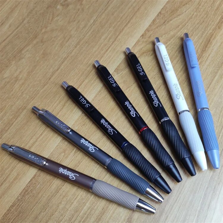 1gab Sharpie S-Gel želejas pildspalvas 0,5 mm Black Bue Red Ink Quick Dry Smooth Gel Ink Pen Gumijas rokturi Birojs Bez Smear No Bleed Technology