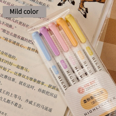 5 χρώματα/κιβώτιο Σετ στυλό με διπλό κεφαλάκι Φωτεινοί μαρκαδόροι σχεδίασης Στυλό επισήμανσης Ιαπωνικά χαριτωμένα παστέλ χαρτικά