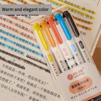 5 χρώματα/κιβώτιο Σετ στυλό με διπλό κεφαλάκι Φωτεινοί μαρκαδόροι σχεδίασης Στυλό επισήμανσης Ιαπωνικά χαριτωμένα παστέλ χαρτικά