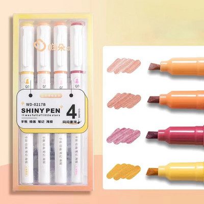 4gab./komplektā Macaron krāsu gradienta izcelšanas pildspalvas Kawaii kancelejas preces studentiem marķieru pildspalvas zīmēšanas rīks Jauki skolas biroja piederumi