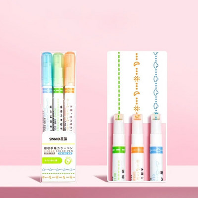 3/6 τμχ Μαρκαδόρο με highlighter Πολύχρωμη γραμμή σε σχήμα κυλίνδρου μύτη καμπύλης μαρκαδόρος στυλό γκράφιτι Κορεατικά επιστολόχαρτα προμήθειες γραφείου