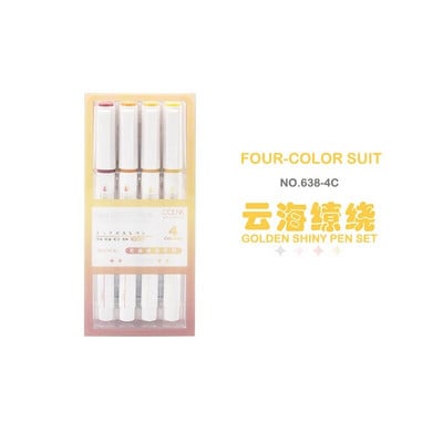 4 krāsas/kaste Smalki mirdzošs marķieris pildspalvu komplekts Fluorescējoši marķieri Marķieri Pildspalvas Mākslas marķieris Japāņu jauki Kawaii rakstāmpiederumi