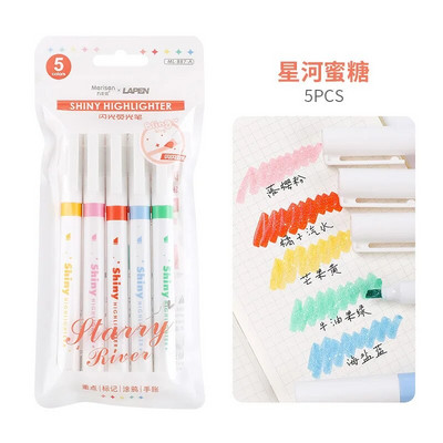 4 krāsas/kaste Smalki mirdzošs marķieris pildspalvu komplekts Fluorescējoši marķieri Marķieri Pildspalvas Mākslas marķieris Japāņu jauki Kawaii rakstāmpiederumi