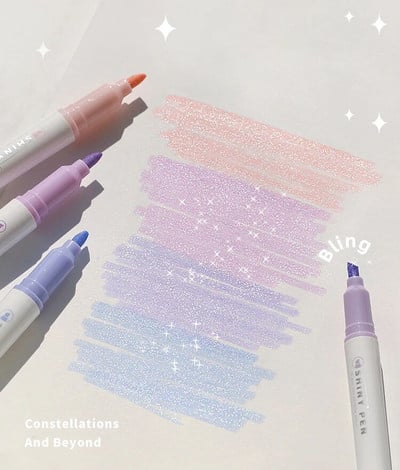 4 boje/kutija Fini svjetlucavi set olovki za označavanje Fluorescentni markeri Olovke za označavanje Art marker Japanski slatki kawaii pribor