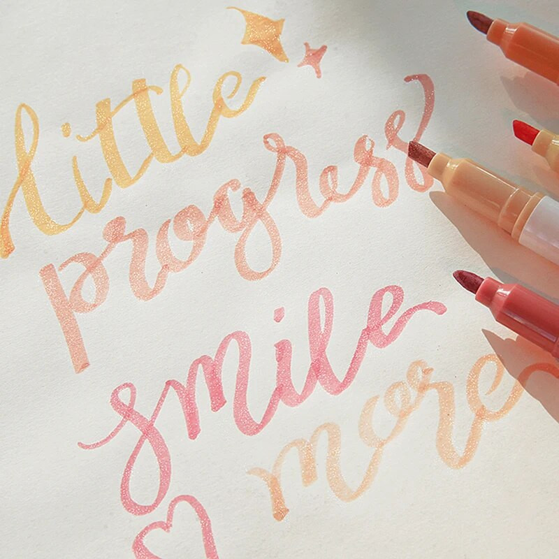 4 krāsas/kaste Smalki mirdzošs marķieris pildspalvu komplekts Fluorescējoši marķieri Marķieri Pildspalvas Mākslas marķieris Japāņu jauki Kawaii rakstāmpiederumi