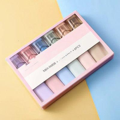 6 gab./komplekts, mīksts uzgalis, dubultā galviņa marķieris pildspalva gaišā krāsā Kawaii marķieris dienasgaismas pildspalva Scrapbooking gleznošanas kancelejas preces
