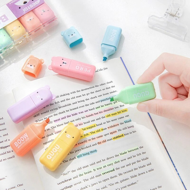 4/6 tk Macaron Color Mini Pehme otsaga esiletõstmispliiatsid Värvilised Suure mahuga markerid Pliiats Journal Fluorestsentspliiats õpilaste kirjatarbed