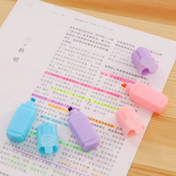 6 бр./компл. хайлайтър писалка Kawaii мини маркери цветен креативен дизайн рисуване графити училищни пособия канцеларски материали