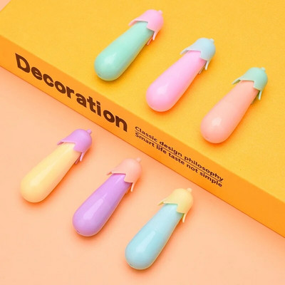 6Pcs/Set Highlighter Pen Kawaii Mini Markeri Šareni Kreativni Dizajn Grafiti Školski pribor Pribor