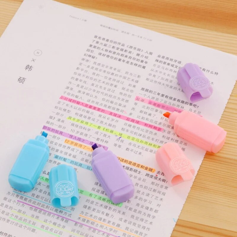 6 gab./komplekts Marķieris Pildspalva Kawaii Mini Marķieri Krāsains radošs dizains Glezniecība Grafiti Skolas piederumi Kancelejas piederumi