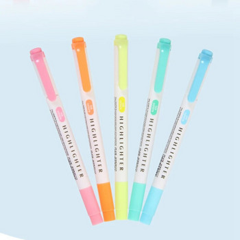 Στυλό 5 χρωμάτων Δικέφαλο Highlighter Art Markers Kawaii Japanese Color Fluorescent Pens School & Office Χαρτικά