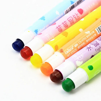 Хайлайтер с аромат на плодове Плътен въртящ се прибиращ се маркер за творчество Детска цветна писалка за рисуване
