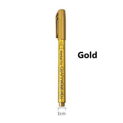 Metāliskas ūdensnecaurlaidīgas marķieru pildspalvas, kas paredzētas epoksīda sveķu veidnēm zelta sudraba krāsā zīmēšanas piederumiem amatniecības grafiti marķieriem