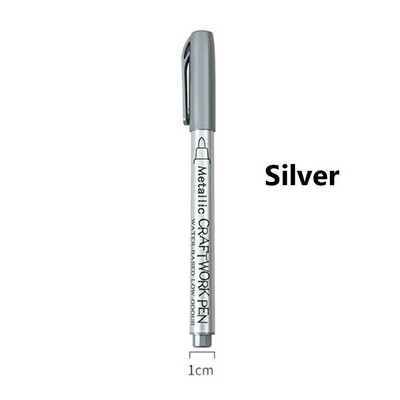 Metāliskas ūdensnecaurlaidīgas marķieru pildspalvas, kas paredzētas epoksīda sveķu veidnēm zelta sudraba krāsā zīmēšanas piederumiem amatniecības grafiti marķieriem