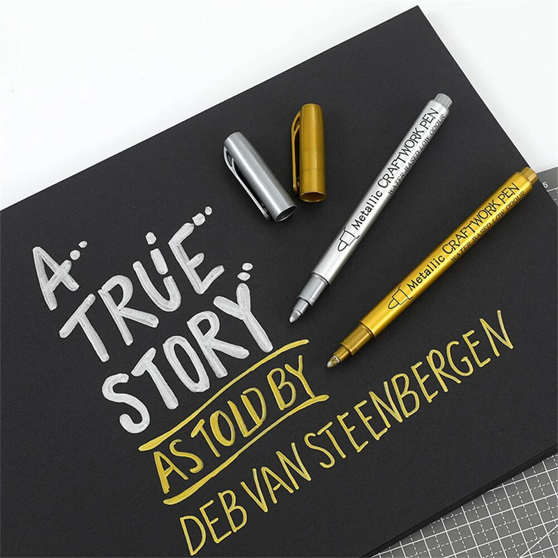 Metāliskas ūdensnecaurlaidīgas marķieru pildspalvas, kas paredzētas epoksīda sveķu veidnēm zelta sudraba krāsā zīmēšanas piederumiem amatniecības grafiti marķieriem