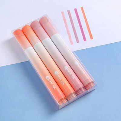 1 σετ/4 τεμάχια Lytwtw's Morandi Gradient Eye Protection Writing Creativity 12 Color Cute Art Marker Graffiti Highlighter