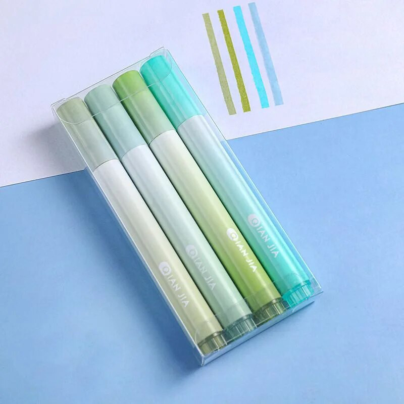 1 σετ/4 τεμάχια Lytwtw's Morandi Gradient Eye Protection Writing Creativity 12 Color Cute Art Marker Graffiti Highlighter