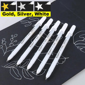 1 gab Spīdīgs pildspalvas marķieris āķa līnijas pildspalva Paraksts ar rokām apgleznota Mark Cartoon Sketch Pen White Paint krāsošanas rīku komplekts