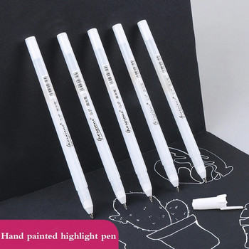1 τμχ Μαρκαδόρο με γυαλιστερό γυαλιστερό στυλό Hook Line Pen Signature Ζωγραφισμένο στο χέρι Mark Cartoon Sketch Pen White Paint Σετ εργαλείων ζωγραφικής