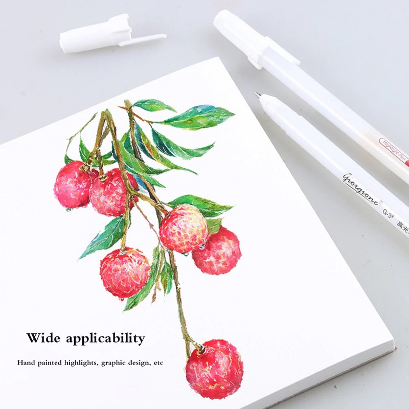 1 vnt High Gloss Pen Marker Hook Line Pen Signature Ranka dažytas Mark Cartoon Sketch Pen White Paint Tapybos įrankių rinkinys