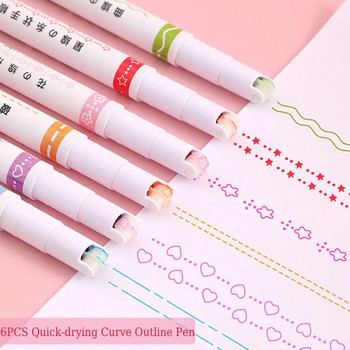 Маркери за канцеларски материали Цветни инструменти за рисуване Крива линия Вградени маркери Химикалка Множество форми Химикалка за крива