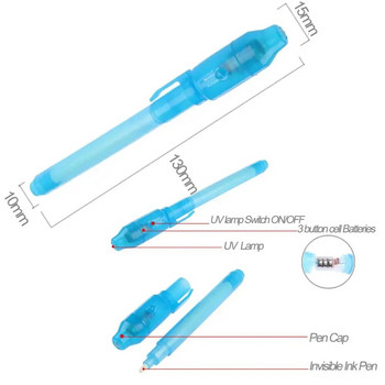 8 τμχ/παρτίδα 2 σε 1 Magic Light Pen Αόρατο στυλό μελάνι, Μυστικά στυλό, για Διασκεδαστική Δραστηριότητα Ζωγραφικής Δώρο για παιδικά πάρτι