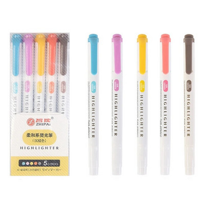 5 gab./komplektā ar divgalvu iezīmētās pildspalvas Grafiti marķieri marķieri mākslas krāsainie skicēšanas marķieri Kawaii kancelejas preču gēla pildspalvas