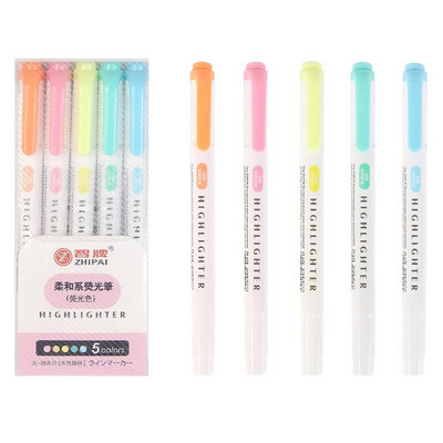 5 gab./komplektā ar divgalvu iezīmētās pildspalvas Grafiti marķieri marķieri mākslas krāsainie skicēšanas marķieri Kawaii kancelejas preču gēla pildspalvas