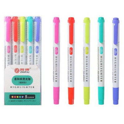 5 gab./komplektā ar divgalvu iezīmētās pildspalvas Grafiti marķieri marķieri mākslas krāsainie skicēšanas marķieri Kawaii kancelejas preču gēla pildspalvas