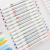 JIANWU 1kom Japanska tiskanica zebra Mild liner dvostruka fluorescentna olovka kuka olovka marker olovka boja Mark olovka slatka