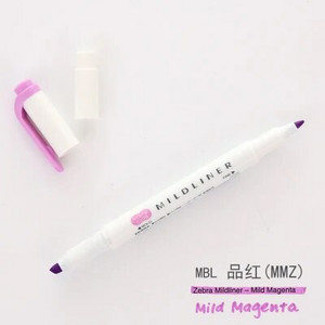 JIANWU 1kom Japanska tiskanica zebra Mild liner dvostruka fluorescentna olovka kuka olovka marker olovka boja Mark olovka slatka