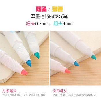 JIANWU 1 τμχ Ιαπωνικά χαρτικά ζέβρα Ήπια επένδυση διπλής κεφαλής φθορίζον στυλό με γάντζο στυλό επισήμανσης χρώμα στυλό Mark στυλό χαριτωμένο