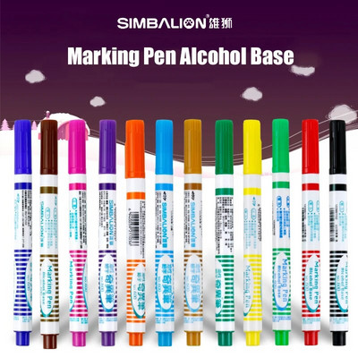 Marker permanent Simbalion, 1,0 mm, cerneală cu alcool, pix cu pâslă, pentru albume de însemnări, stilou alb, marker negru, pe orice articole de papetărie