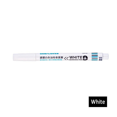 Simbalion pastāvīgais marķieris 1,0 mm spirta tintes krāsa filca pildspalva albumu marķieri balti pildspalvas melni marķieri uz jebko kancelejas piederumu