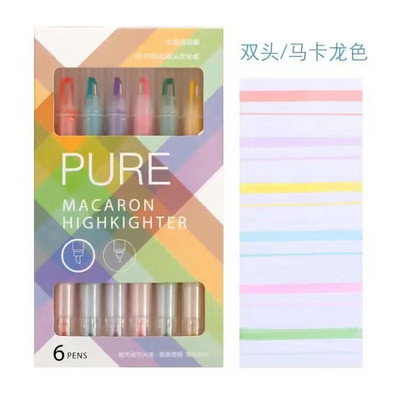 6gab/komplekts Double Tip marķieris Morandi Focus Pens logu marķieris Krāsu marķieri Pastels marķieri japāņu kancelejas preces