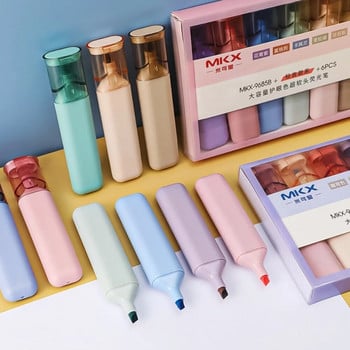 Mr. Paper INS Style Light Highlighter Στυλό Φοιτητικό Σχέδιο Learn Marker Color στυλό Σχολικά είδη Γραφική ύλη 6τμχ/κουτί