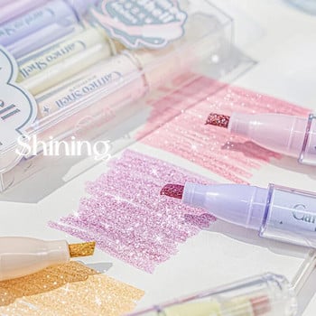 4 τμχ Cute Glitter μαρκαδόροι Highlighters Spot Liner Σκίτσο Graffiti Marker Fluorescent Pastel Drawing Painting Art Markers