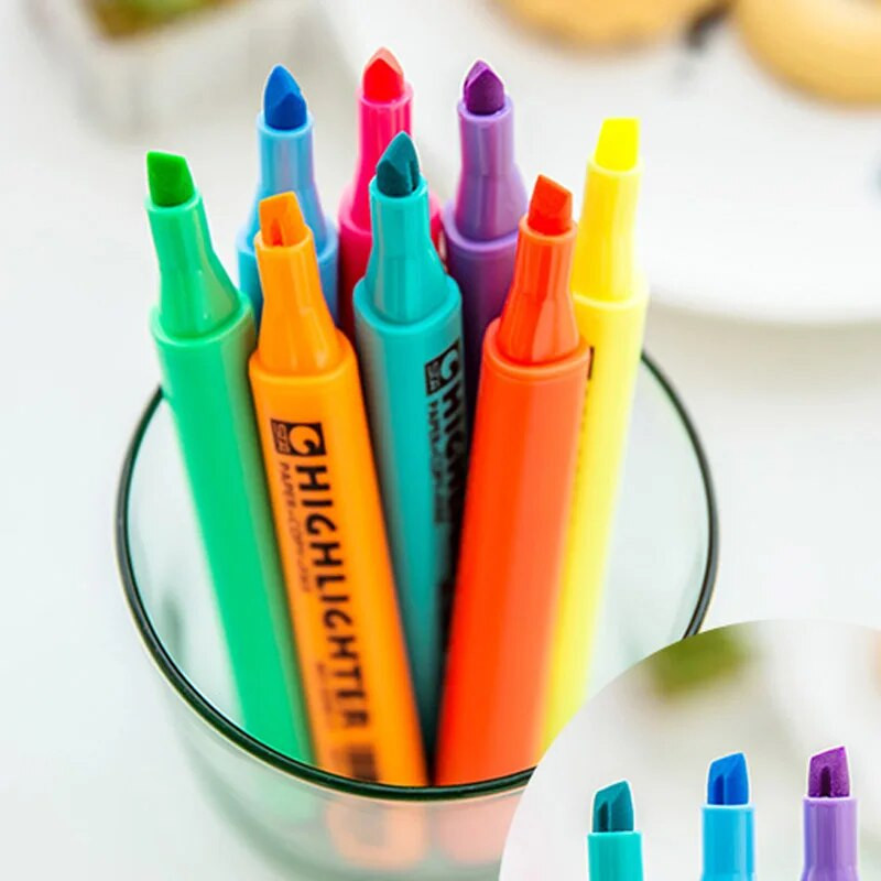 8 Spalvoti STA 3240 Vienos galvutės žymeklio rašiklis.